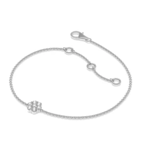 4 Prong Setting Round Shape Diamond Cluster Bracelet